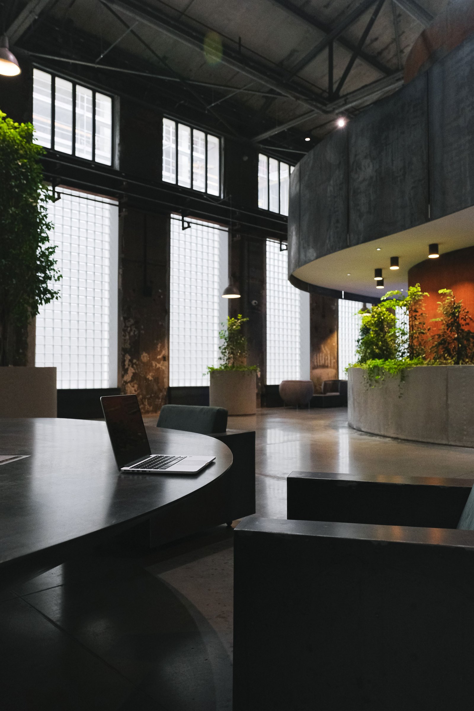 Spacious, clean commercial interior with large windows